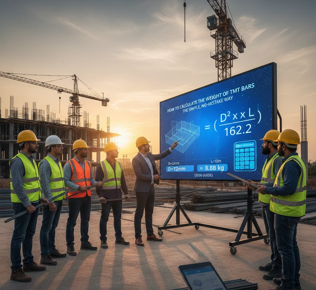 How to Calculate the Weight of TMT Bars – The Simple, No-Mistake Way